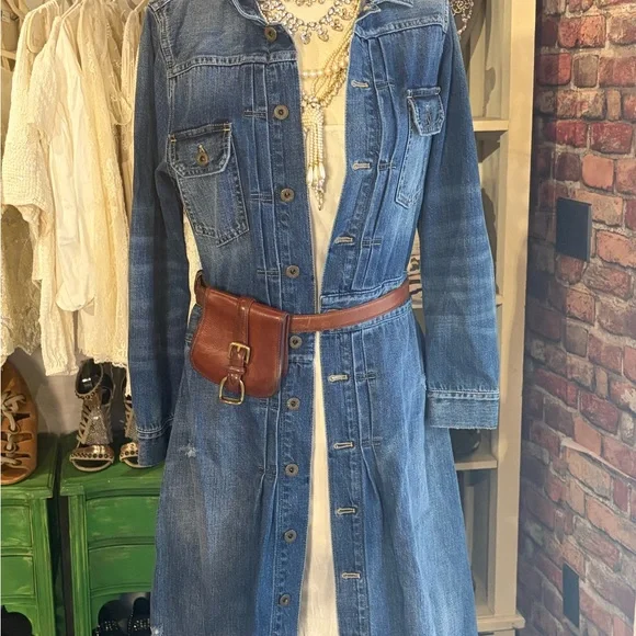 Ralph Lauren Blue Button-Front Maxi Denim Dress - Picture 5 of 16